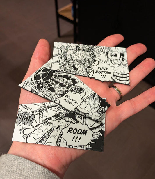 Set di magneti One Piece – 3 Capitani Triplo pannello 9 x 13 cm Decorazione 3D fatta a mano