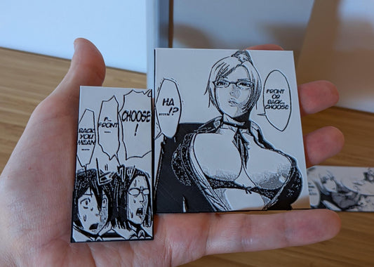 Set di magneti "Prison School" – Meiko "Fronte o Retro, Scegli!" Doppio pannello 11 x 9 cm, decorazione manga stampata in 3D